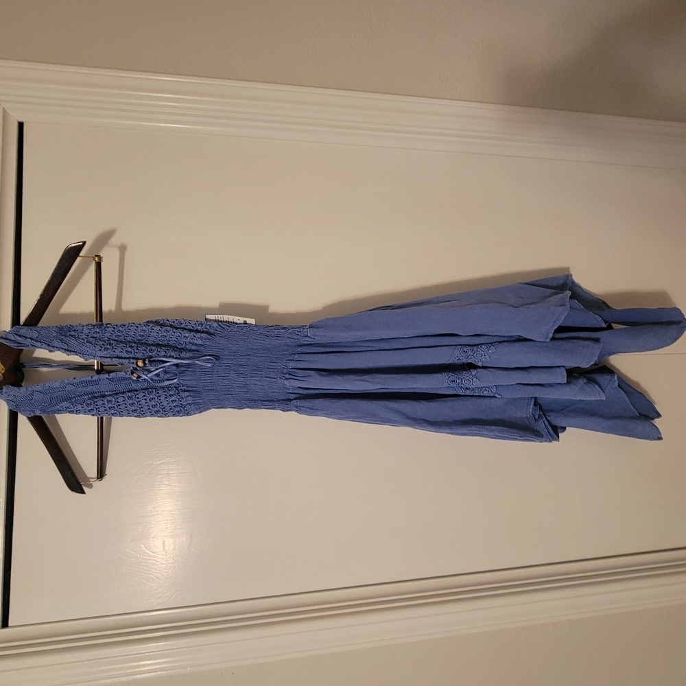 Elegant Blue Halter Dress